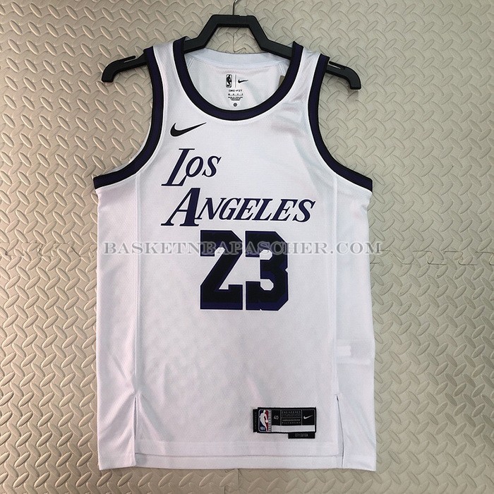 Maillot Los Angeles Lakers LeBron James NO 23 Ville 2022-23 Blanc